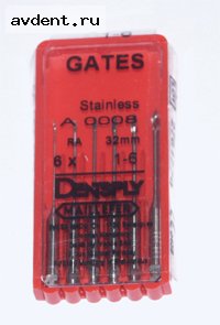 Gates, RA - расширитель устьев корневых каналов, № 1,2,3,4,5,6; ассорт. №1-6; L 28,32мм, уп. 6 шт. D...Maillefer Gates, RA - расширитель устьев корневых каналов, № 1,2,3,4,5,6; ассорт. №1-6; L 28,32мм, уп. 6 шт. D...Maillefer